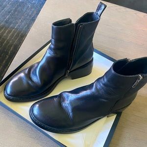 Ann Demeulemeester  Vitello Lux boots with zippers on both sides
